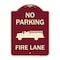 Signmission No Parking Fire Lane Fire TruckHeavy-Gauge Aluminum Architectural Sign, 24" x 18", BU-1824-23739 A-DES-BU-1824-23739 - alternate 1